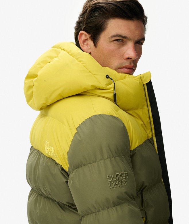 superdry Colourblock Hooded Puffer Jacket