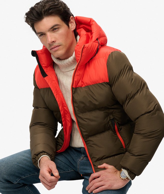 Superdry Colourblock Hooded Puffer Jacket