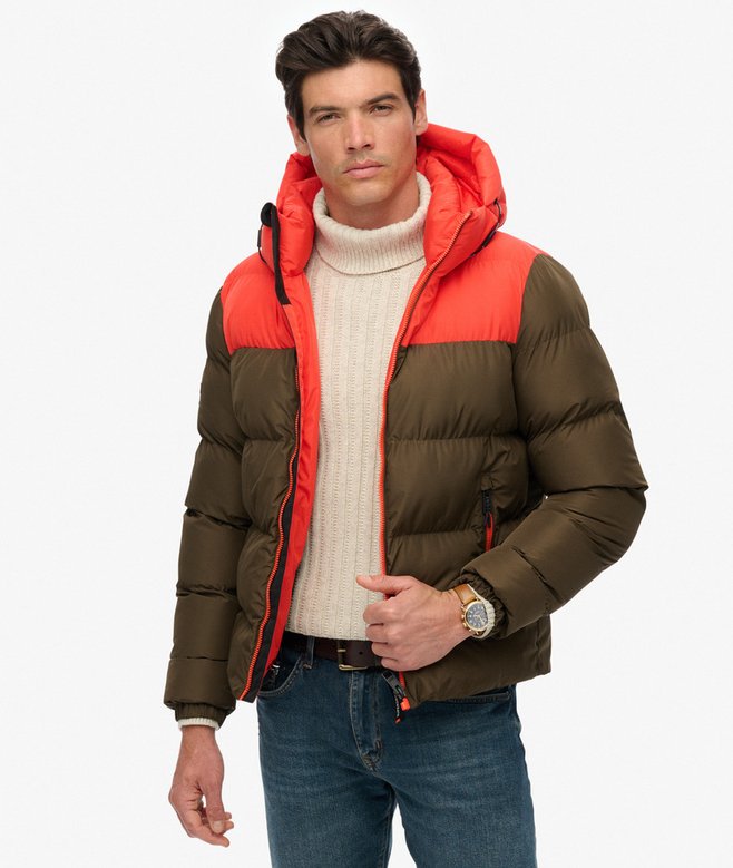 Superdry Colourblock Hooded Puffer Jacket