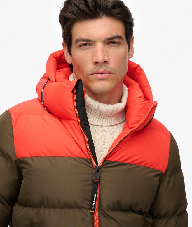superdry Colourblock Hooded Puffer Jacket