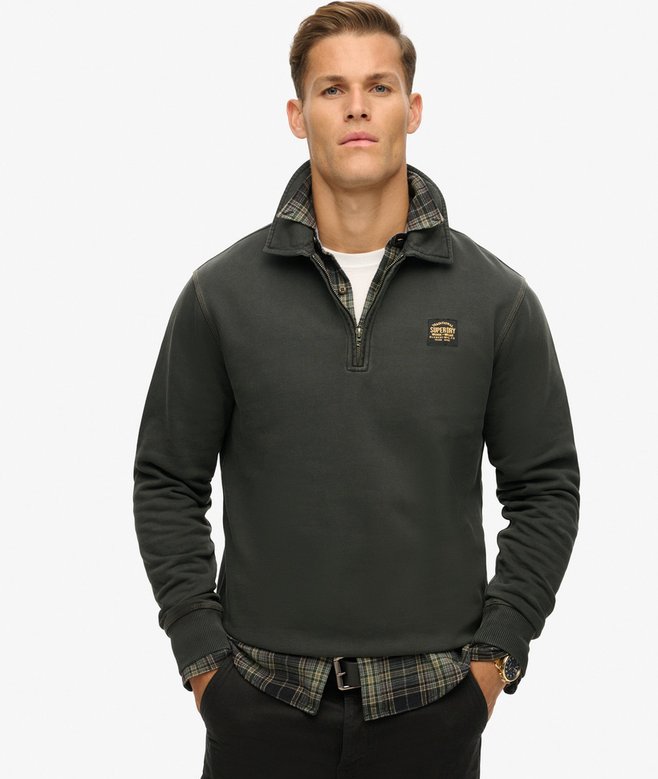 superdry Contrast Stitch Half Zip Sweatshirt