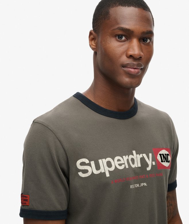 Superdry Core Logo Ringer Workwear Graphic T-Shirt