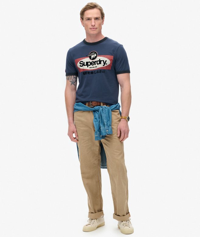 Superdry Core Logo Ringer Workwear Graphic T-Shirt
