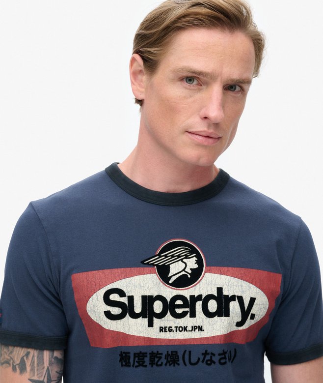 Superdry Core Logo Ringer Workwear Graphic T-Shirt