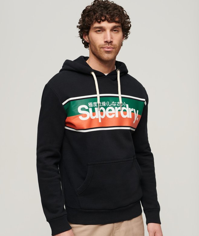 superdry Core Logo Stripe Hoodie