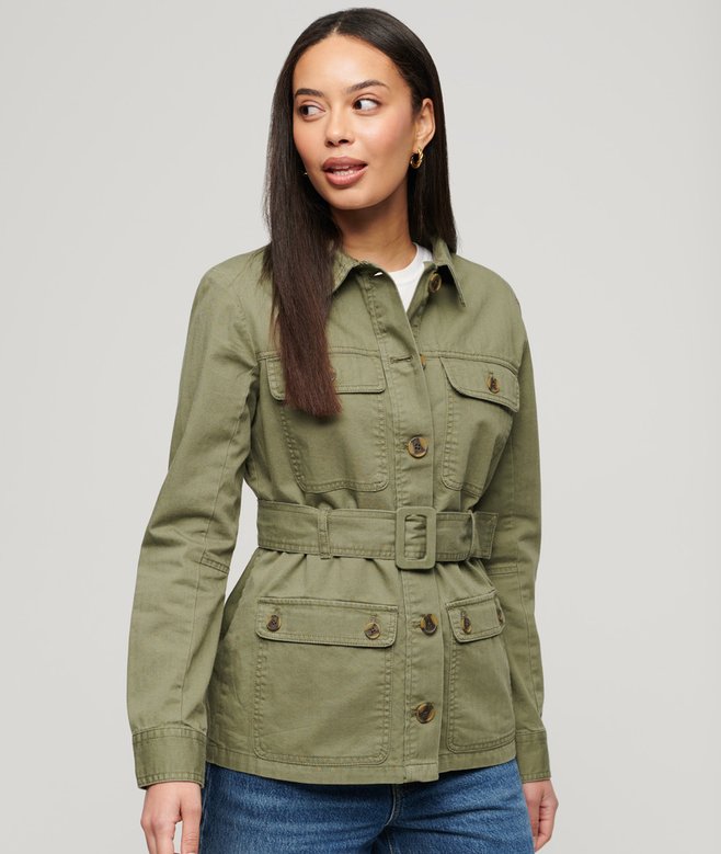 superdry Cotton Belted Safari Jacket
