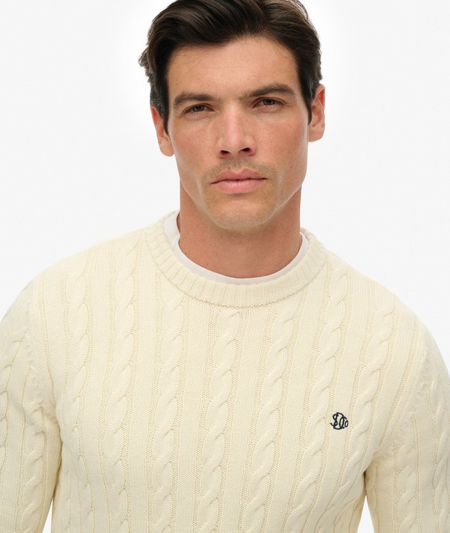 Superdry Cotton Cable Knit Crew Jumper