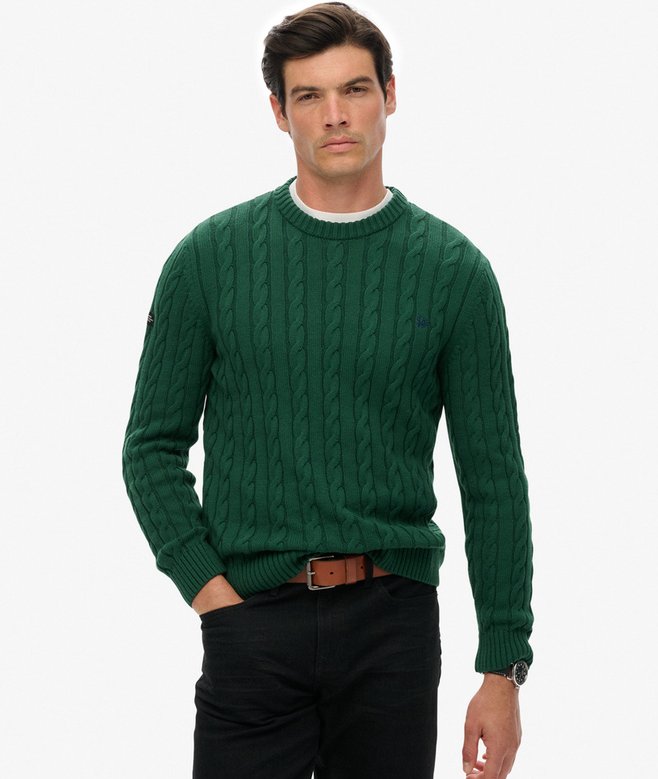 Superdry Cotton Cable Knit Crew Jumper