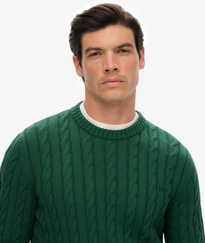 Superdry Cotton Cable Knit Crew Jumper