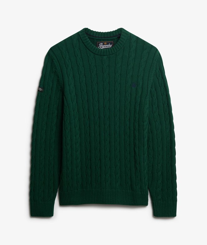 superdry Cotton Cable Knit Crew Jumper
