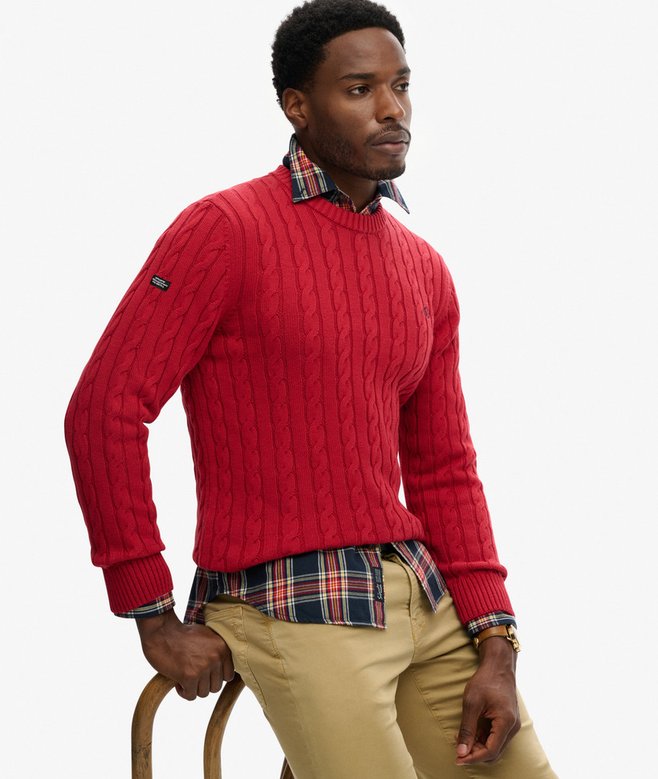 Superdry Cotton Cable Knit Crew Jumper