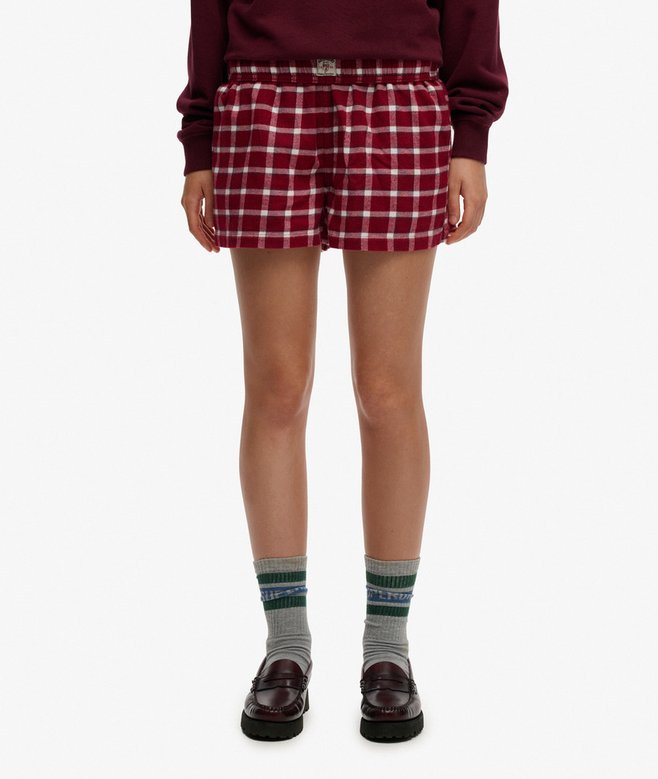 Superdry Cotton Check Elastic Shorts