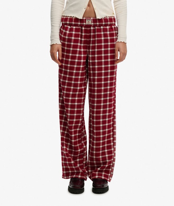 Superdry Cotton Check Elastic Trousers