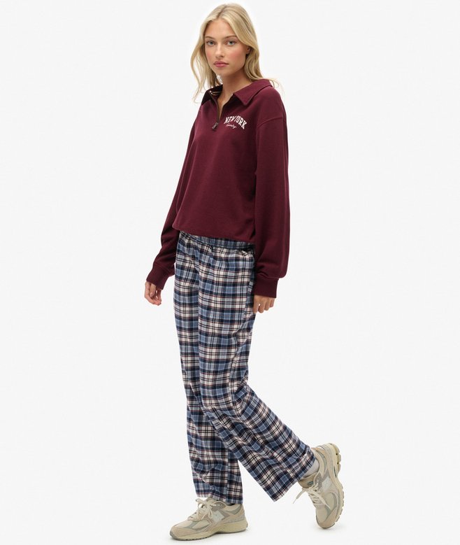 Superdry Cotton Check Elastic Trousers