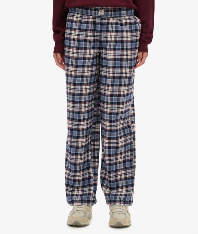 Superdry Cotton Check Elastic Trousers