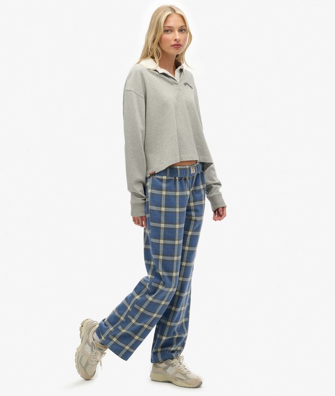 Superdry Cotton Check Elastic Trousers
