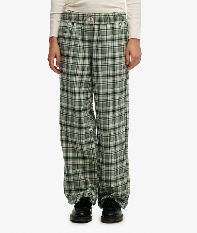 Superdry Cotton Check Elastic Trousers