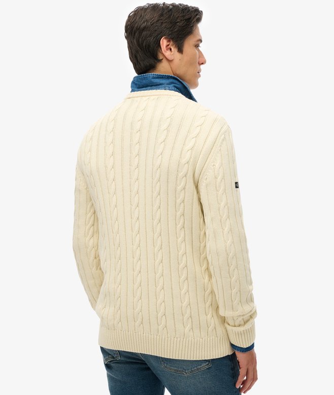 Superdry Cotton Classic Cable Knit Crew Jumper