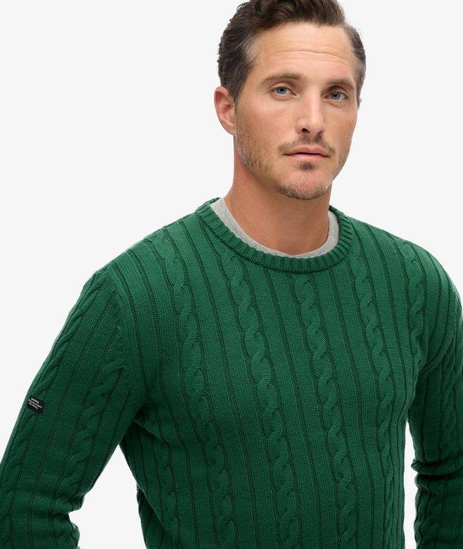 Superdry Cotton Classic Cable Knit Crew Jumper
