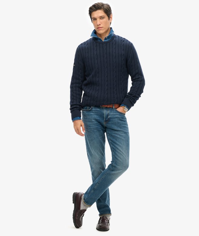 Superdry Cotton Classic Cable Knit Crew Jumper