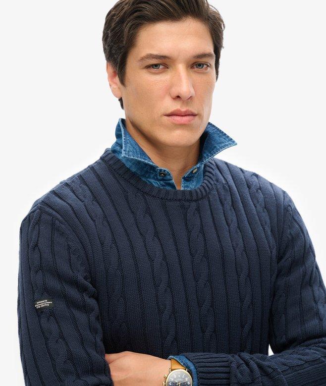 Superdry Cotton Classic Cable Knit Crew Jumper