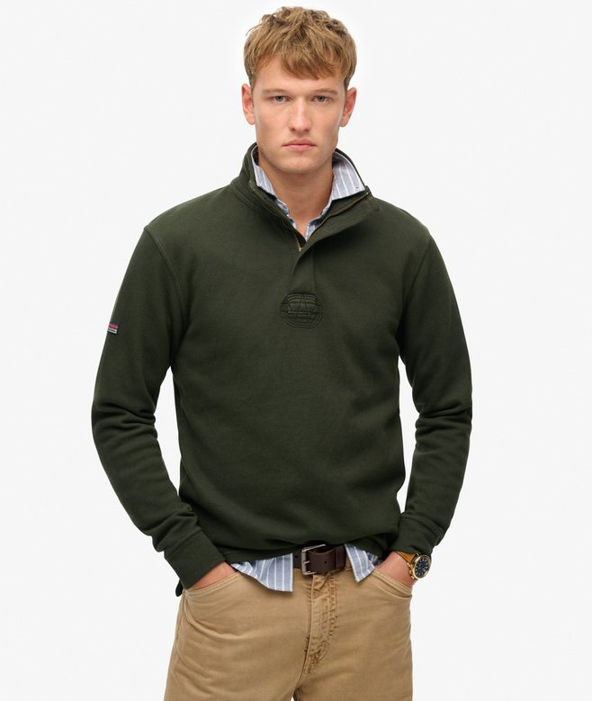 superdry Cotton Classic Pique Half Zip Sweatshirt