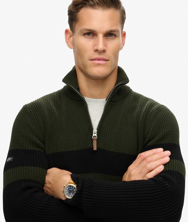 Superdry Cotton Classic Stripe Half-Zip Jumper
