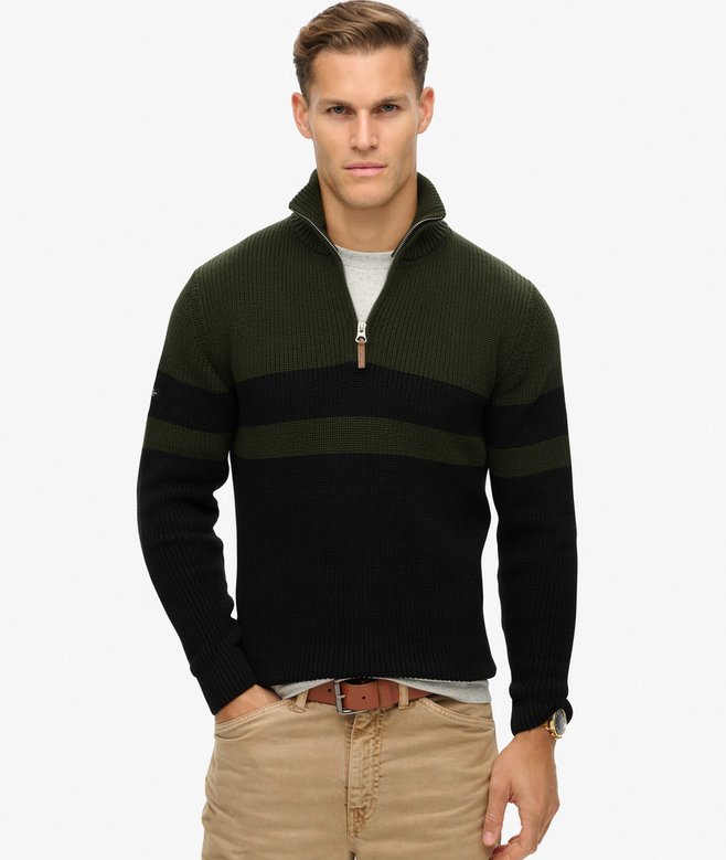 superdry Cotton Classic Stripe Half-Zip Jumper