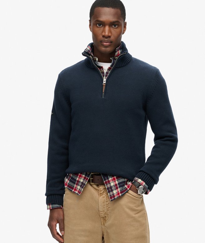 superdry Cotton Classics Half-Zip Knitted Jumper