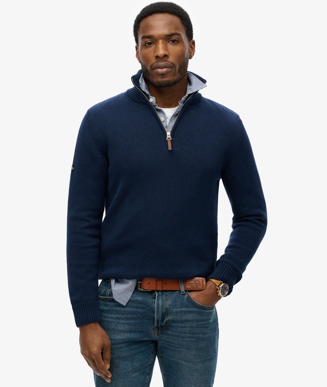 superdry Cotton Classics Half-Zip Knitted Jumper