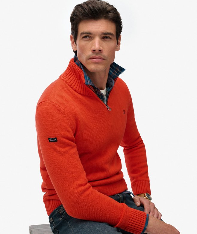Superdry Cotton Half Zip Knit Jumper