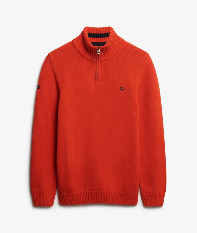 superdry Cotton Half Zip Knit Jumper