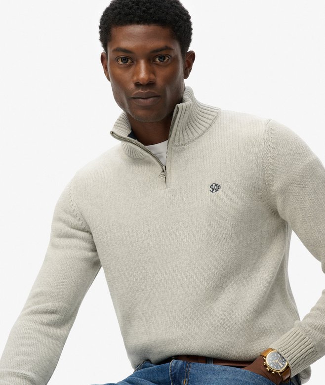 Superdry Cotton Half Zip Knit Jumper