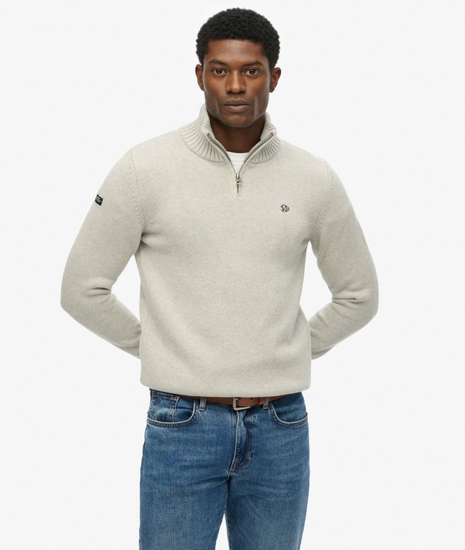 superdry Cotton Half Zip Knit Jumper