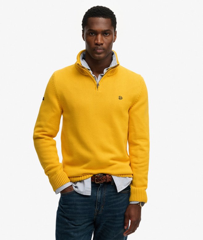 superdry Cotton Half Zip Knit Jumper