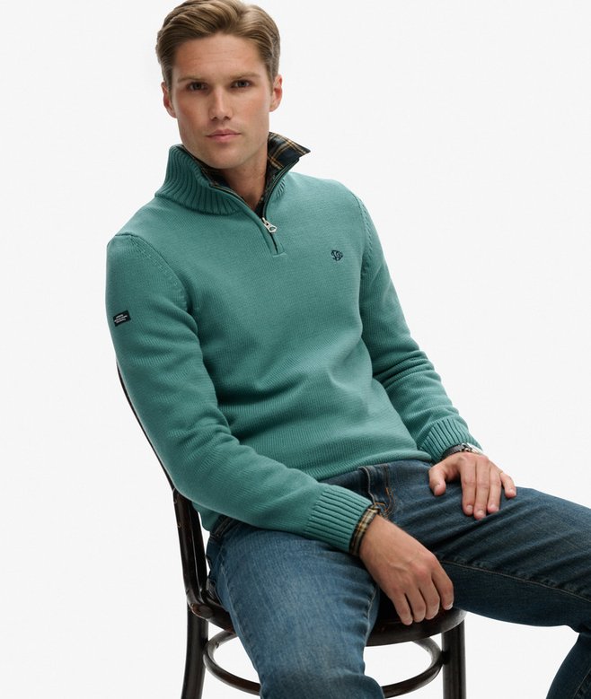 Superdry Cotton Half Zip Knit Jumper
