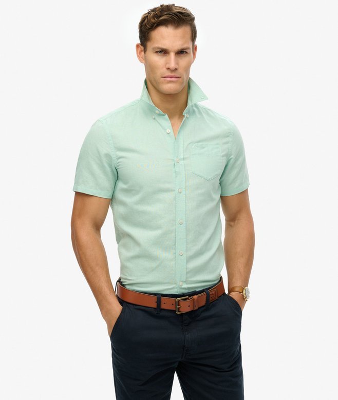 superdry Cotton Linen Short Sleeve Shirt