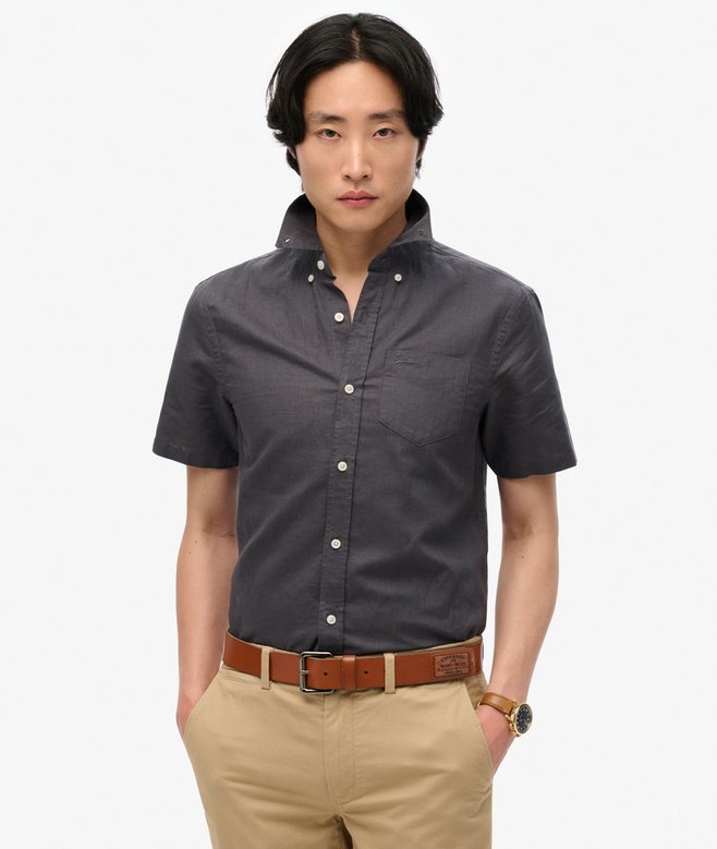 superdry Cotton Linen Short Sleeve Shirt