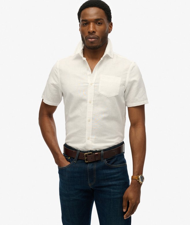 superdry Cotton Linen Short Sleeve Shirt