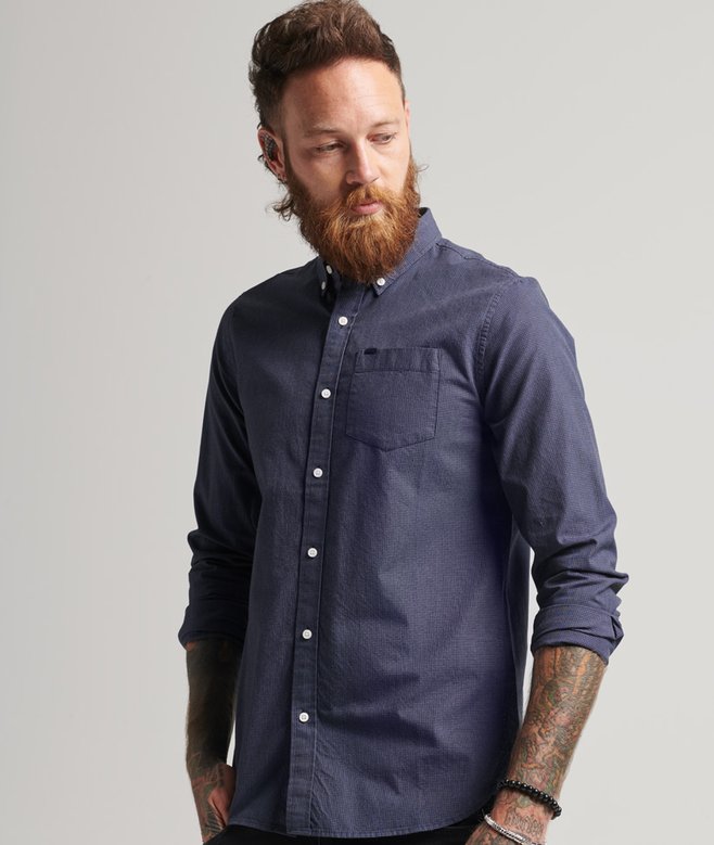 superdry Cotton Micro Check Shirt