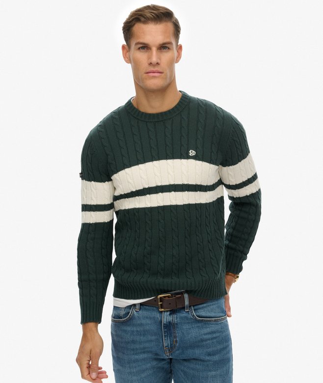 Superdry Cotton Stripe Cable Jumper