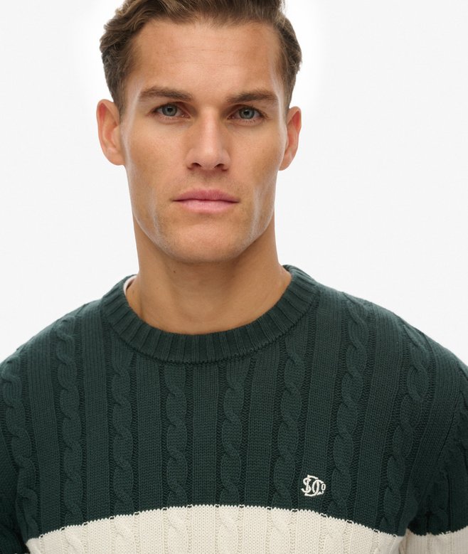 Superdry Cotton Stripe Cable Jumper