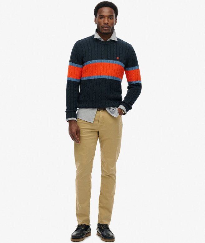Superdry Cotton Stripe Cable Jumper