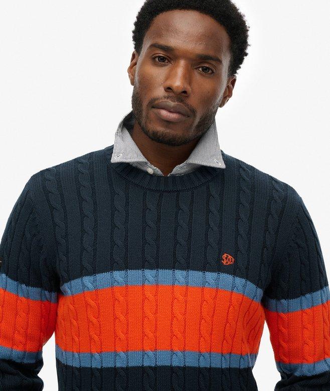Superdry Cotton Stripe Cable Jumper