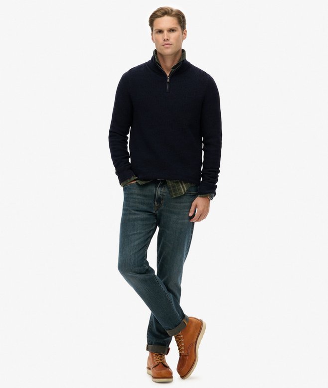 Superdry Cotton Texture Half-Zip Jumper