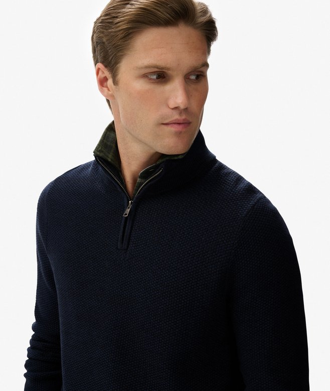 Superdry Cotton Texture Half-Zip Jumper