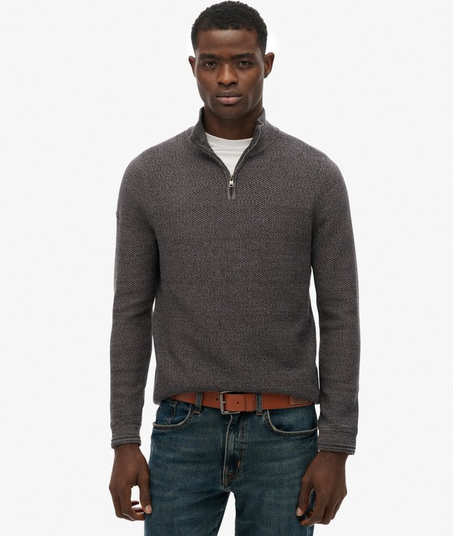 Superdry Cotton Texture Half-Zip Jumper