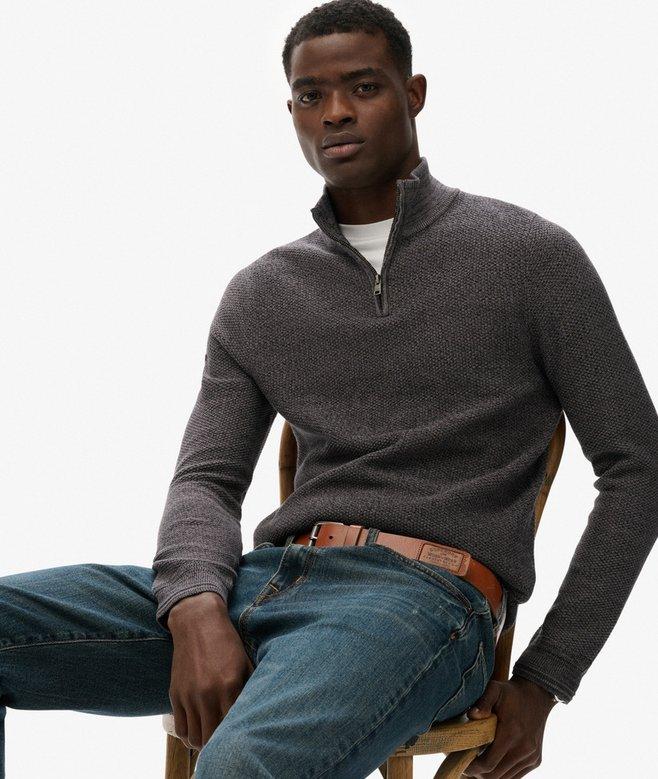 superdry Cotton Texture Half-Zip Jumper