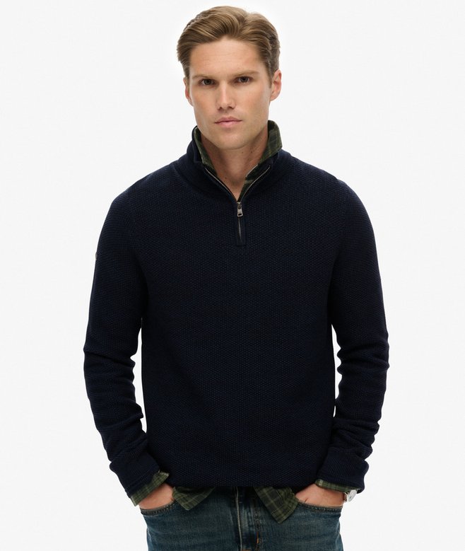 superdry Cotton Texture Half-Zip Jumper