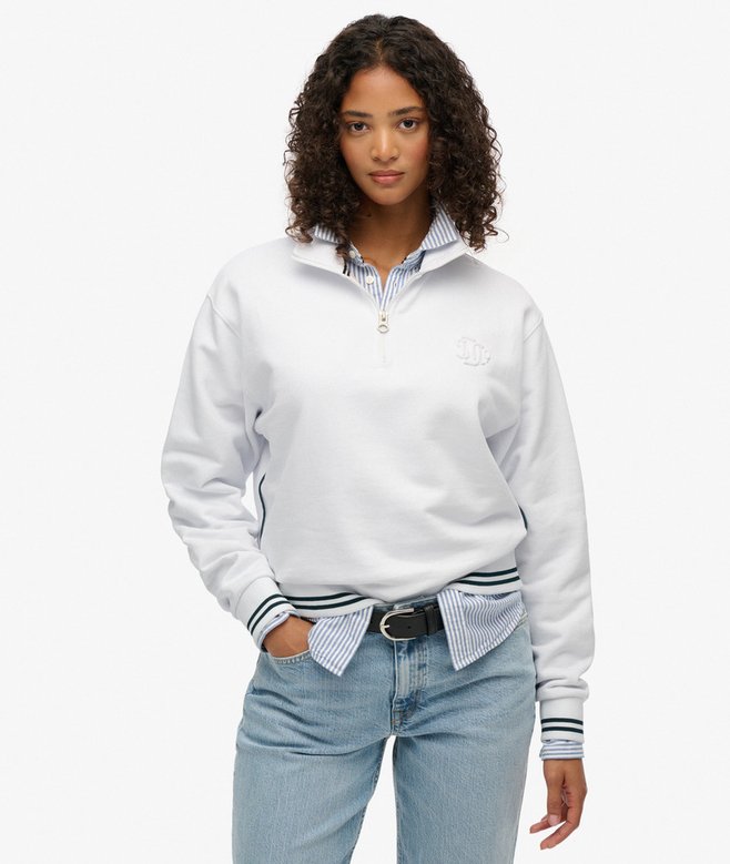 superdry Country Club Embossed Half-Zip Jumper